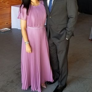 Bridesmaids pleated maxi dress